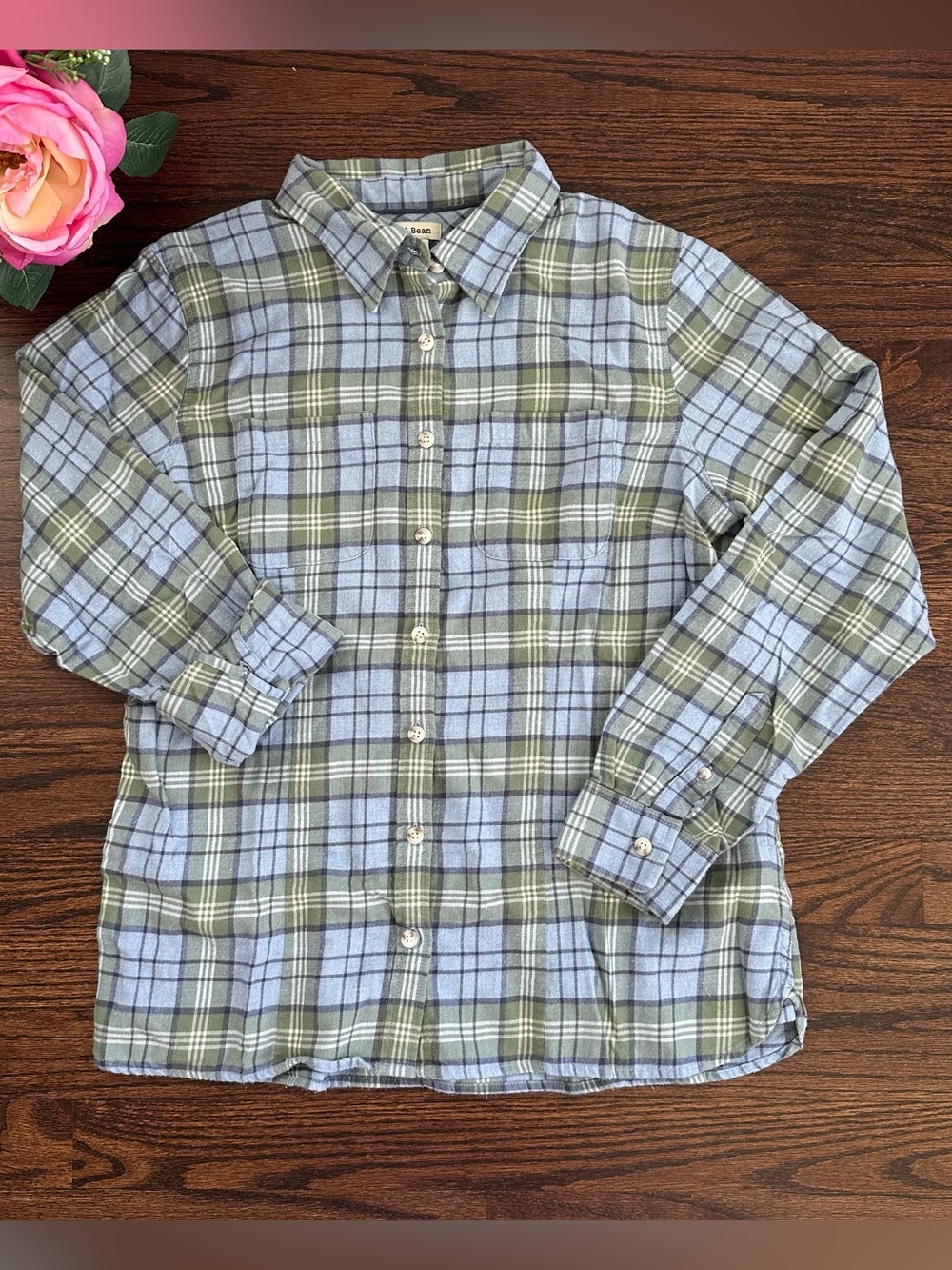 LL Bean classic fit flannel shirt, size SP